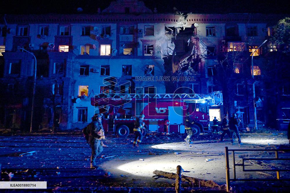 Russian missile attack on Zaporizhzhia