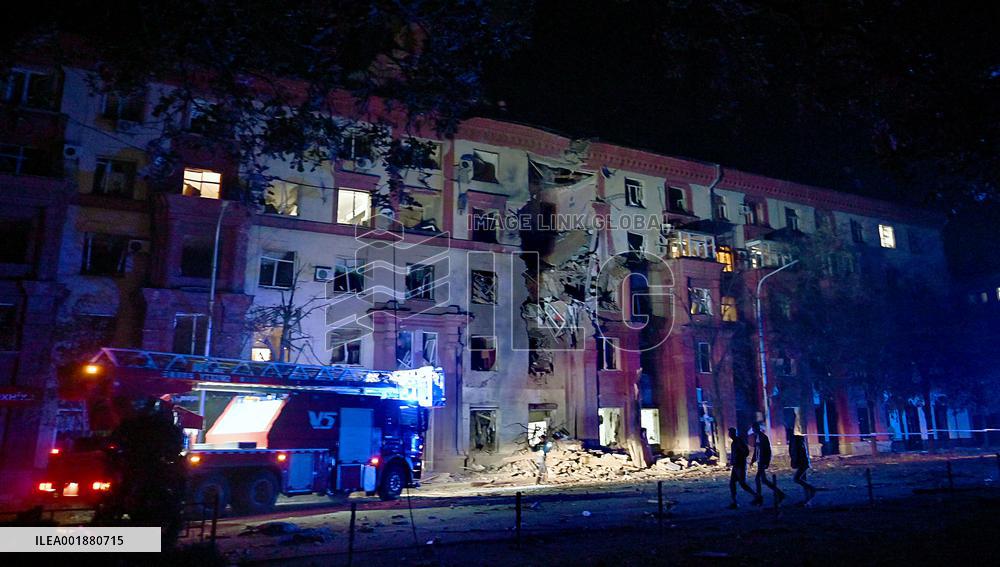 Russian missile attack on Zaporizhzhia