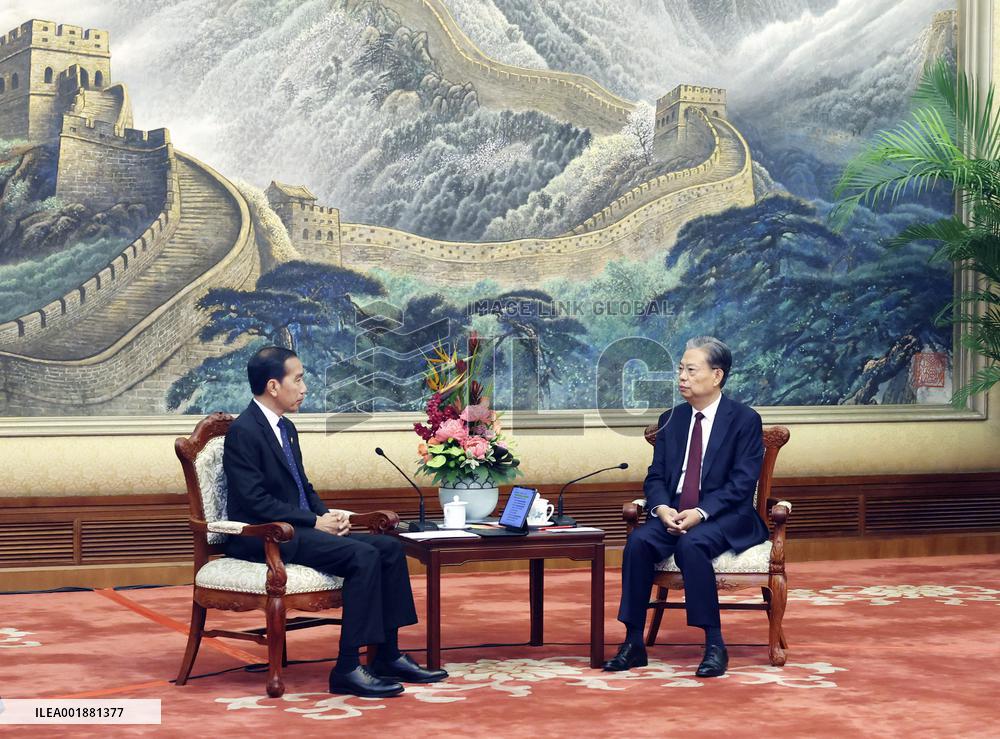 (BRF2023)CHINA-BEIJING-ZHAO LEJI-INDONESIA-PRESIDENT-MEETING (CN)
