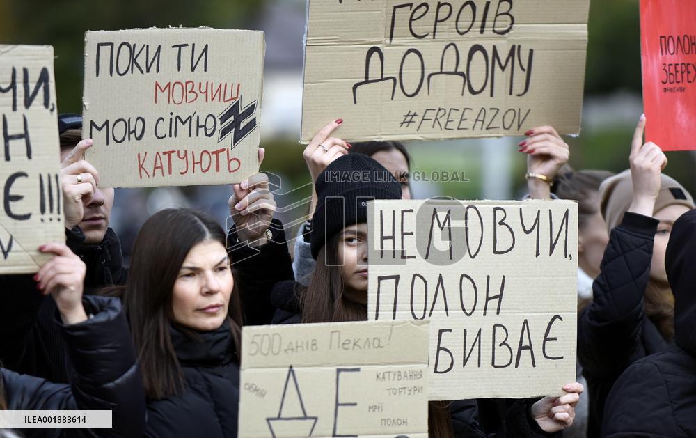 Rally to remind of captive Azov Regiment soldiers in Kyiv