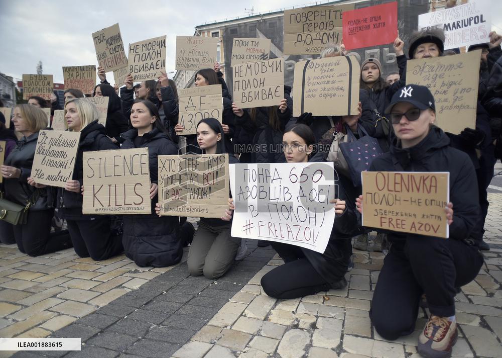 Rally to remind of captive Azov Regiment soldiers in Kyiv