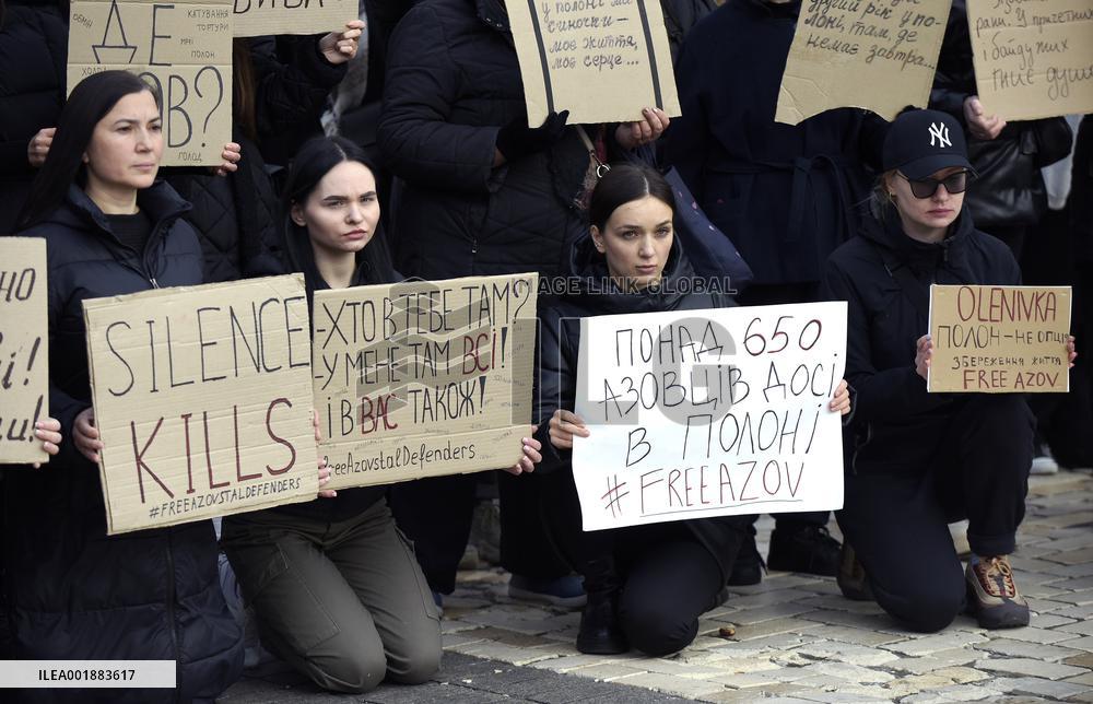 Rally to remind of captive Azov Regiment soldiers in Kyiv