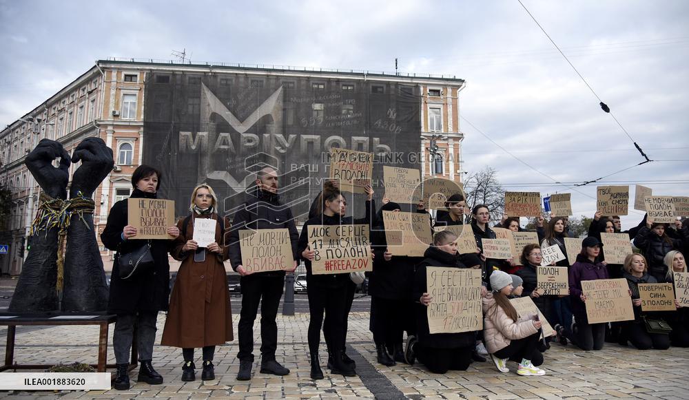 Rally to remind of captive Azov Regiment soldiers in Kyiv