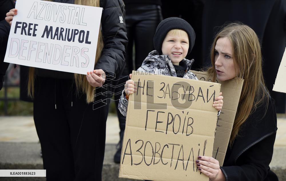 Rally to remind of captive Azov Regiment soldiers in Kyiv