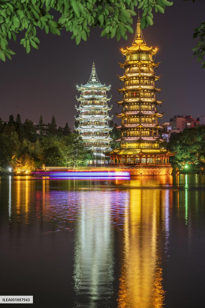 Twin Towers in The Fir Lake in Guilin