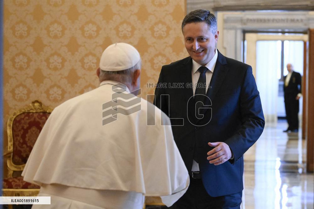 Pope Francis Receives Bosnian politician Denis Becirovic