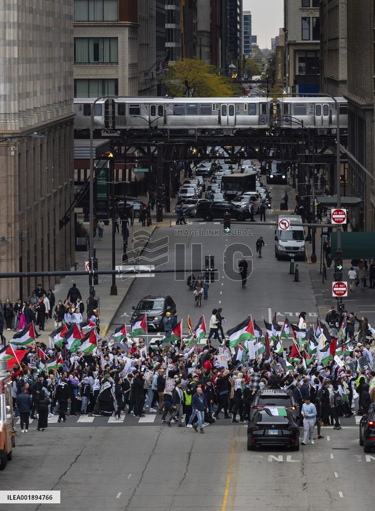 U.S.-CHICAGO-PALESTINIAN-ISRAELI CONFLICT-RALLY
