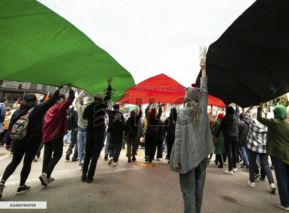 U.S.-CHICAGO-PALESTINIAN-ISRAELI CONFLICT-RALLY