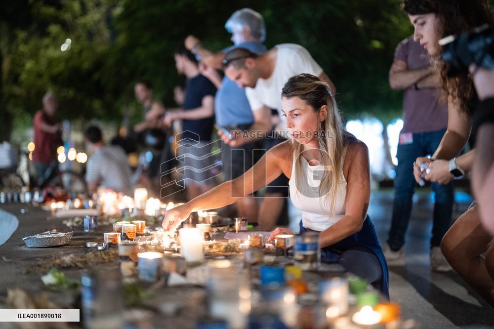 Makeshift Memorial For Victims Of Hamas Attacks - Tel Aviv
