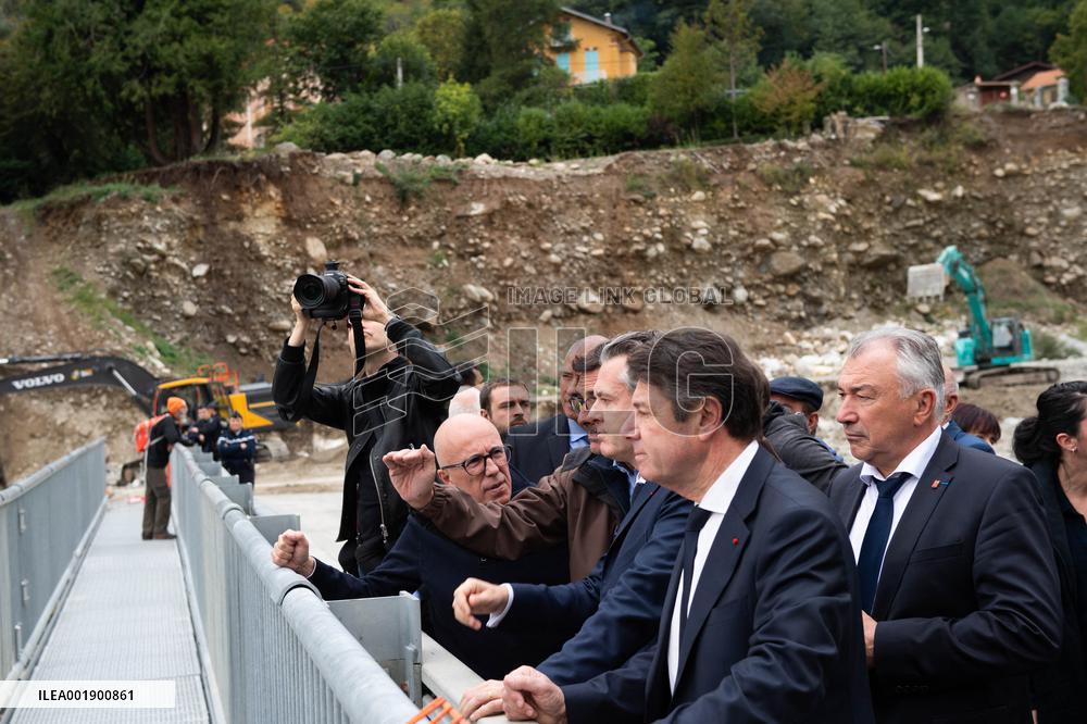 Bechu Visits La Vesubie Valley After Storm Aline - Alpes-Maritimes