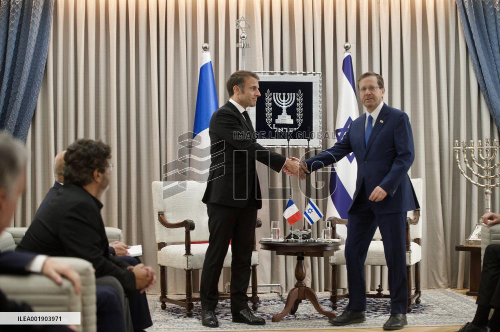 Macron Meets Herzog - Jerusalem