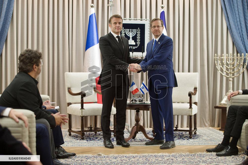 Macron Meets Herzog - Jerusalem