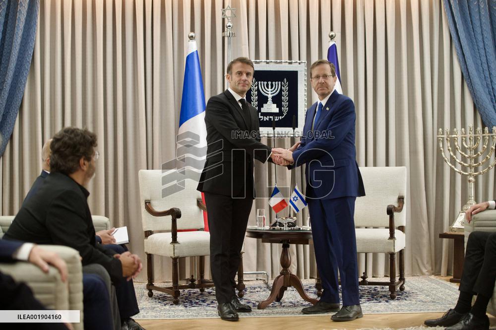 Macron Meets Herzog - Jerusalem