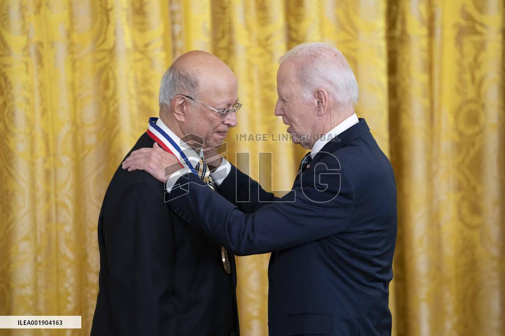 President Joe Biden Holds Ceremony For National Medal of Science and National Medal of Technology and Innovation Reciepients