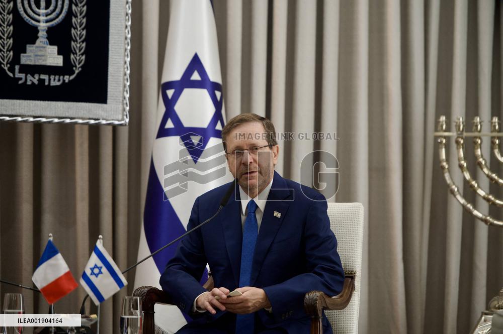 Macron Meets Herzog - Jerusalem