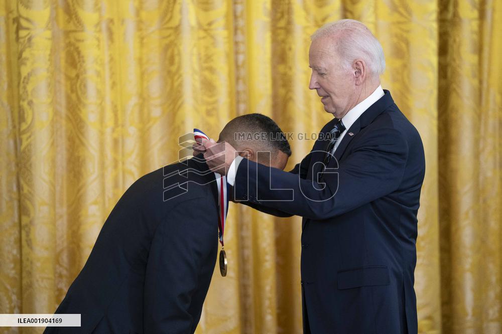 President Joe Biden Holds Ceremony For National Medal of Science and National Medal of Technology and Innovation Reciepients