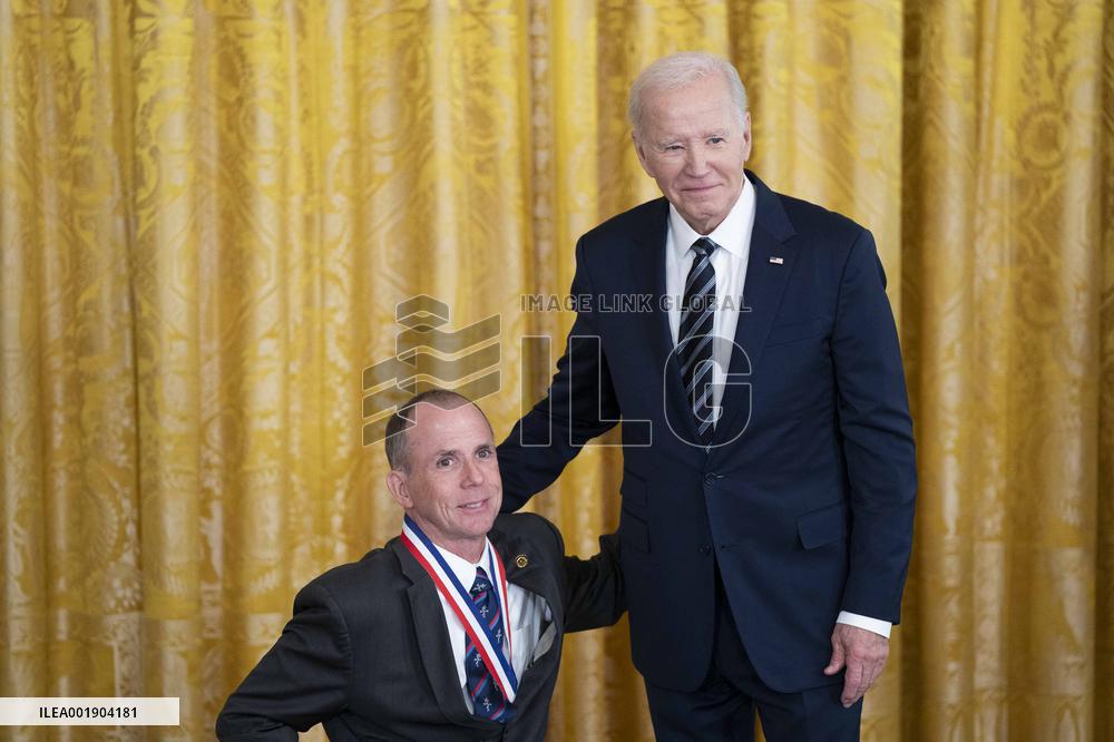 President Joe Biden Holds Ceremony For National Medal of Science and National Medal of Technology and Innovation Reciepients