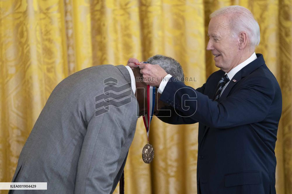 President Joe Biden Holds Ceremony For National Medal of Science and National Medal of Technology and Innovation Reciepients