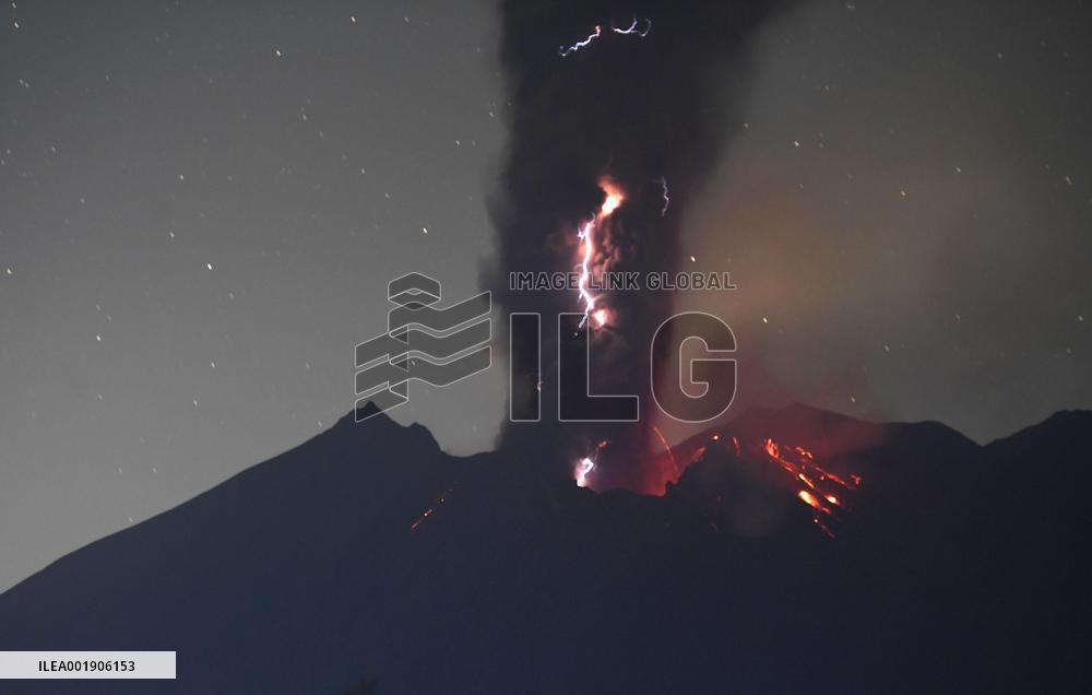 Sakurajima volcano in southwestern Japan