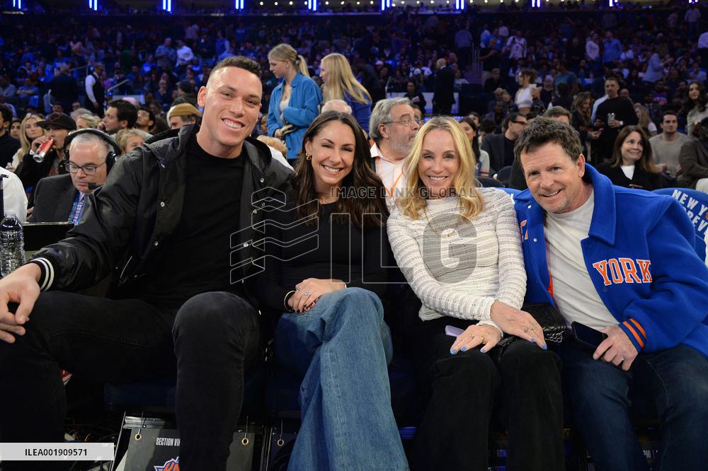 Celebs At Celtics Vs Knicks Game - NYC