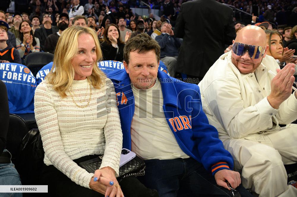 Celebs At Celtics Vs Knicks Game - NYC
