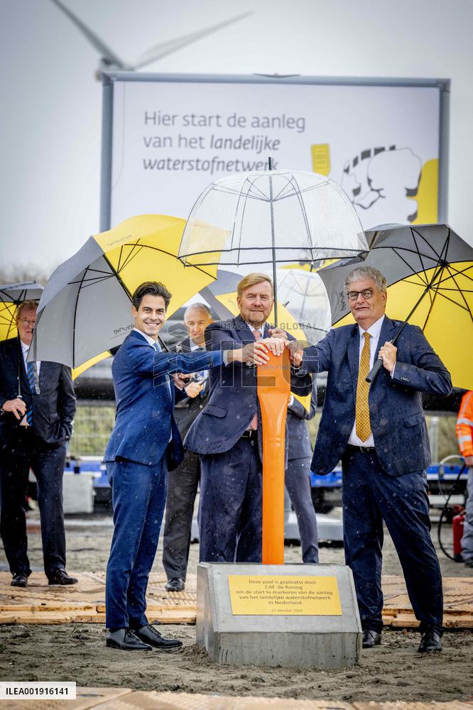 King Willem-Alexander At National Hydrogen Network Constuction Start - Rotterdam