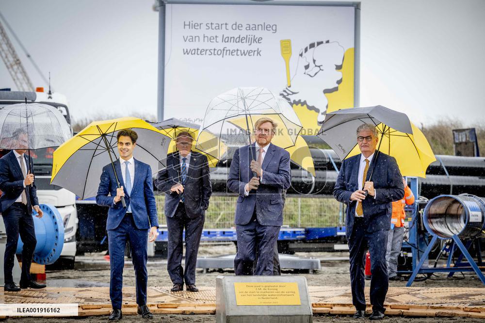 King Willem-Alexander At National Hydrogen Network Constuction Start - Rotterdam