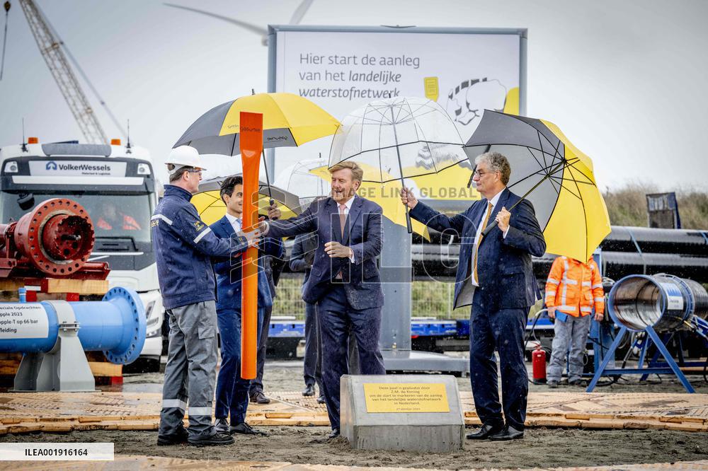 King Willem-Alexander At National Hydrogen Network Constuction Start - Rotterdam