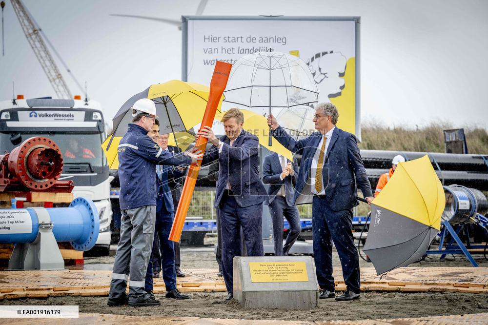 King Willem-Alexander At National Hydrogen Network Constuction Start - Rotterdam