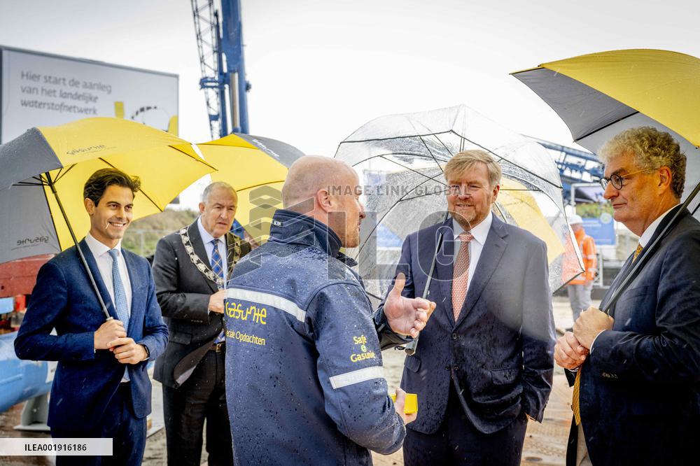 King Willem-Alexander At National Hydrogen Network Constuction Start - Rotterdam
