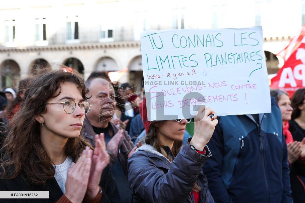 Demonstration Against The Dissolution Of The Soulevements De La Terre Collective - Paris