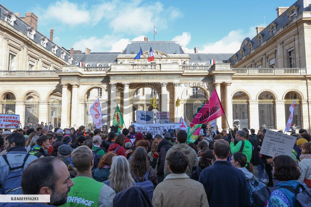Demonstration Against The Dissolution Of The Soulevements De La Terre Collective - Paris
