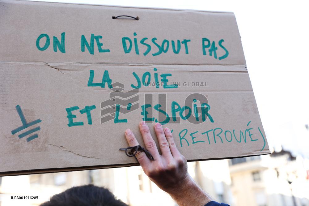 Demonstration Against The Dissolution Of The Soulevements De La Terre Collective - Paris