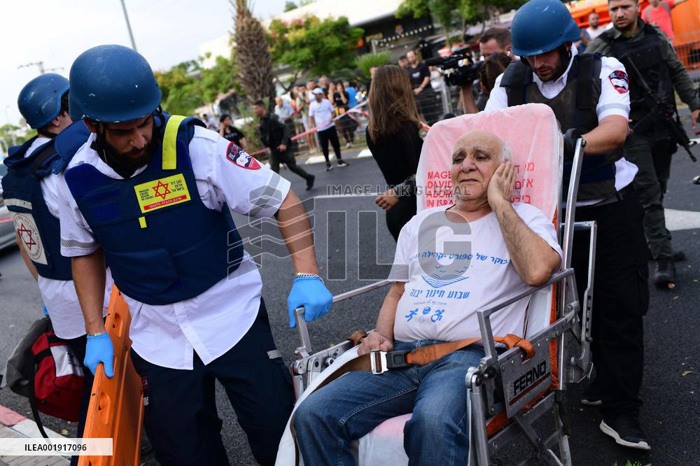 ISRAEL-TEL AVIV-PALESTINIAN-ISRAELI CONFLICT-ROCKET ATTACK