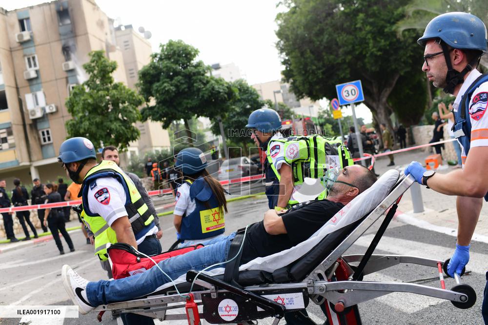 ISRAEL-TEL AVIV-PALESTINIAN-ISRAELI CONFLICT-ROCKET ATTACK