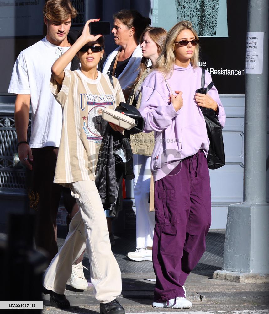 Sistine and Scarlet Stallone with boyfriend out in New York