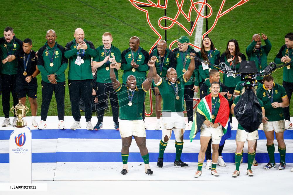 RWC - Victory Podium of New Zealand v South Africa - Final