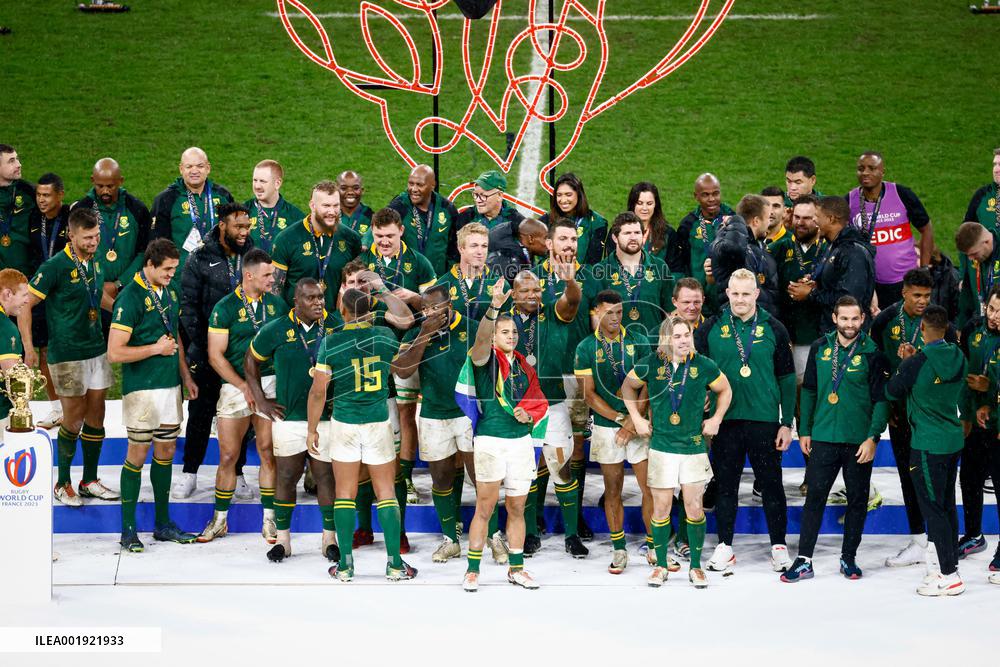 RWC - Victory Podium of New Zealand v South Africa - Final