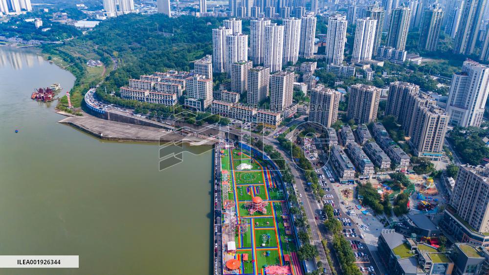Citizens Exercising at A Sports Park in Chongqing