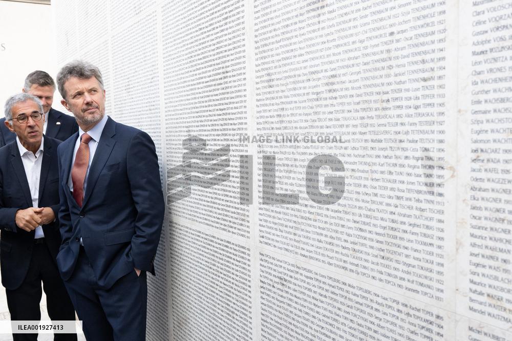 Prince Frederik Of Denmark Visit To The Shoah Memorial - Paris
