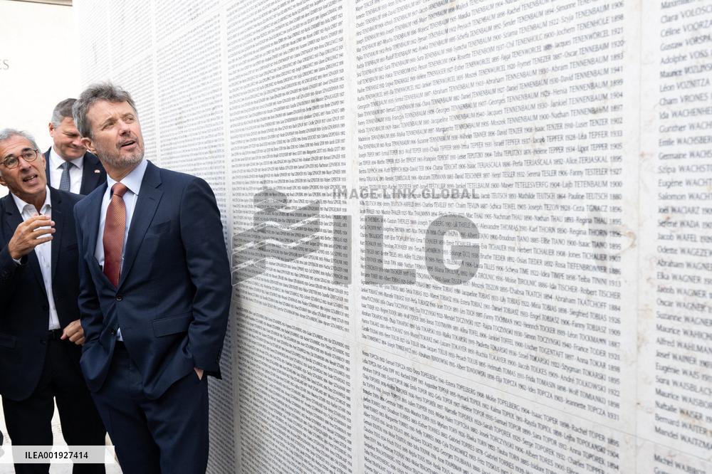 Prince Frederik Of Denmark Visit To The Shoah Memorial - Paris