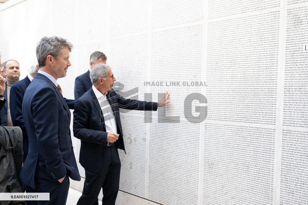 Prince Frederik Of Denmark Visit To The Shoah Memorial - Paris