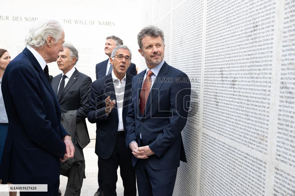 Prince Frederik Of Denmark Visit To The Shoah Memorial - Paris