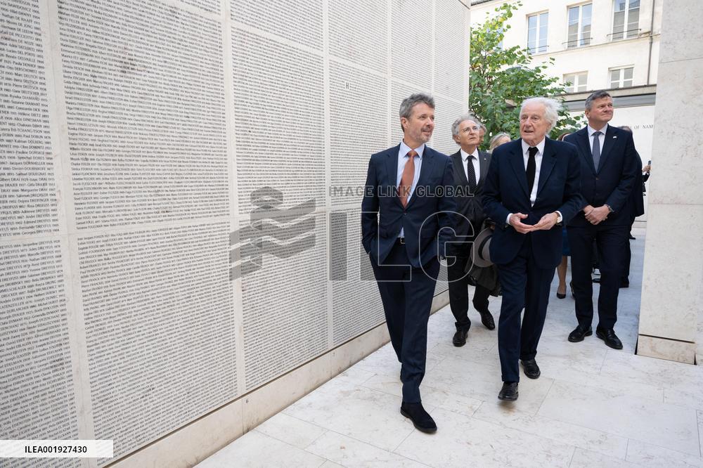 Prince Frederik Of Denmark Visit To The Shoah Memorial - Paris