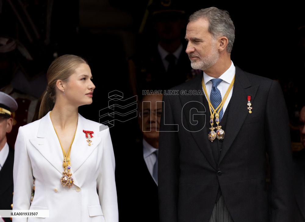 Princess Leonor Constitution Swearing-In Ceremony - Madrid