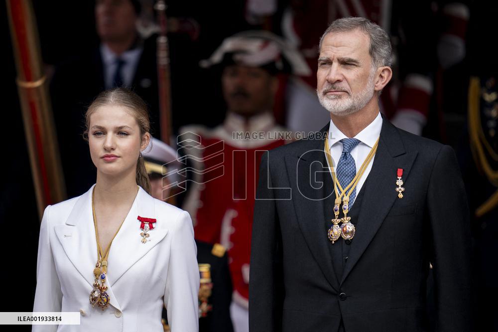 Princess Leonor Constitution Swearing-In Ceremony - Madrid
