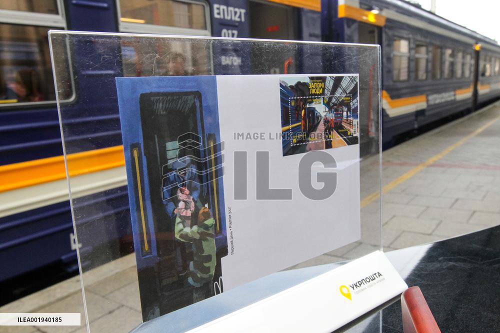 Presentation of new postage stamp celebrating railway workers in Dnipro