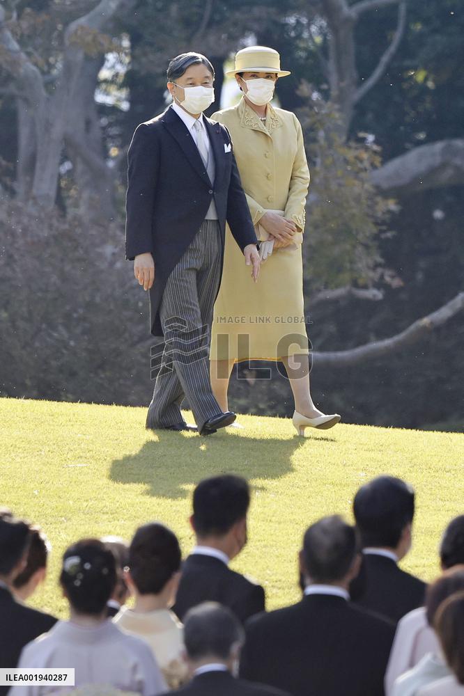 Japanese imperial family at garden party