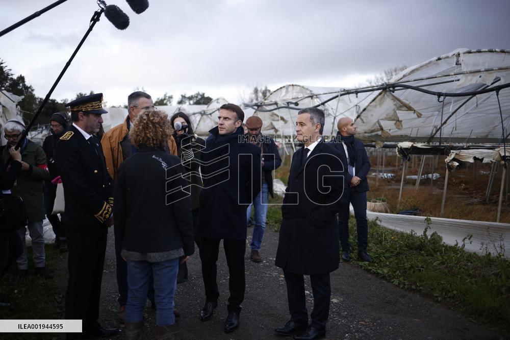 French President visits Brittany after Storm Ciaran