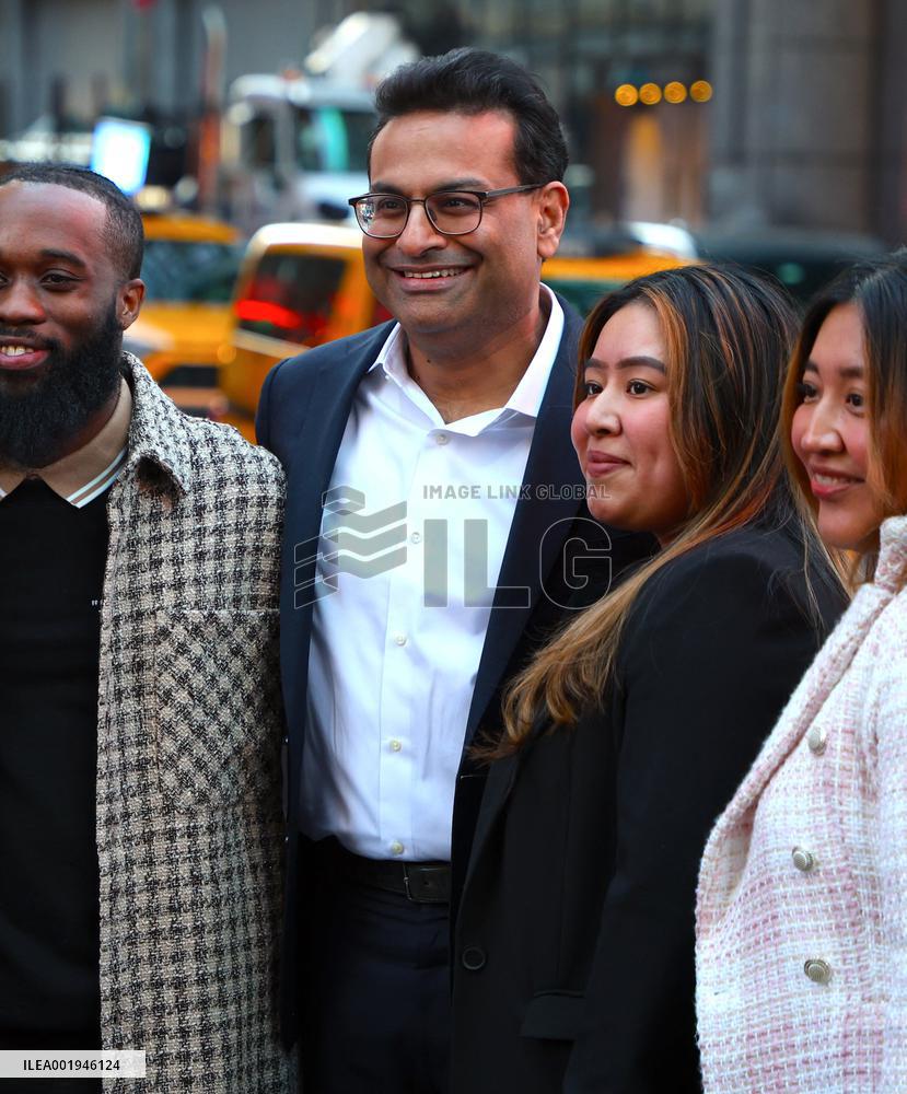 Starbucks Rings The Nasdaq Opening Bell - NYC